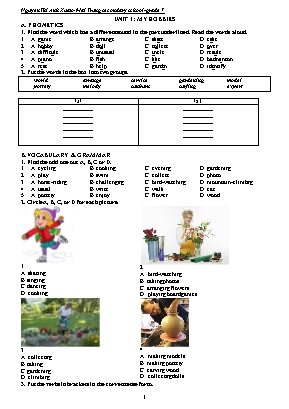Bài tập Tiếng Anh 7 - Unit 1 My hobbies